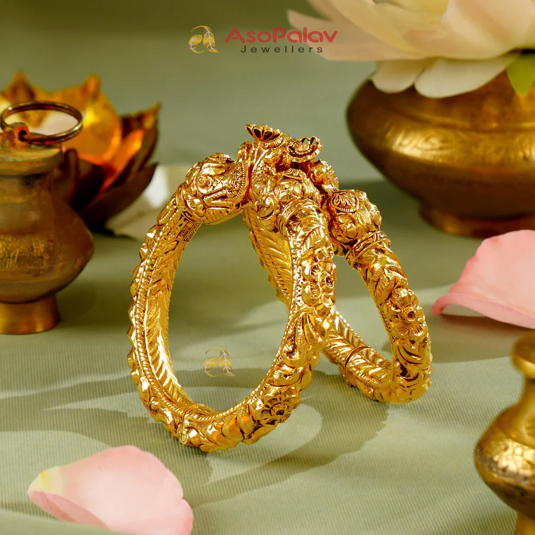 22K Gold Bridal Kada Bangles for Women | Wedding Jewelry